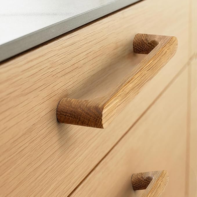 Burlywood Round 5 in 4 pcs Wooden Drawer Pulls Handle pulls for cabinets Kitchen Cabinet Drawer pulls Cabinet Door Pull