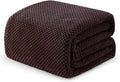 Exclusivo Mezcla Fleece Bed Blanket Queen Size, Super Soft and Warm Blankets for Couch, Sofa and Bed Waffle Textured, Cozy, Fuzzy and Lightweight (Coffee, 90x90 Inches)