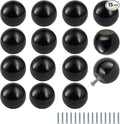 FoDau770 15pcs Black Wood Knobs, Round Ball Cabinet Knobs Vintage Drawer Pulls, Natural Wooden Cabinet Hardware for Furniture Drawer Dresser Wardrobe Cupboard - 1-1/2" Diameter