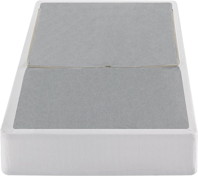 ZINUS 9 Inch Box Spring with Cover, No Assembly Mattress Foundation, Sturdy Metal Structure, Twin XL, White
