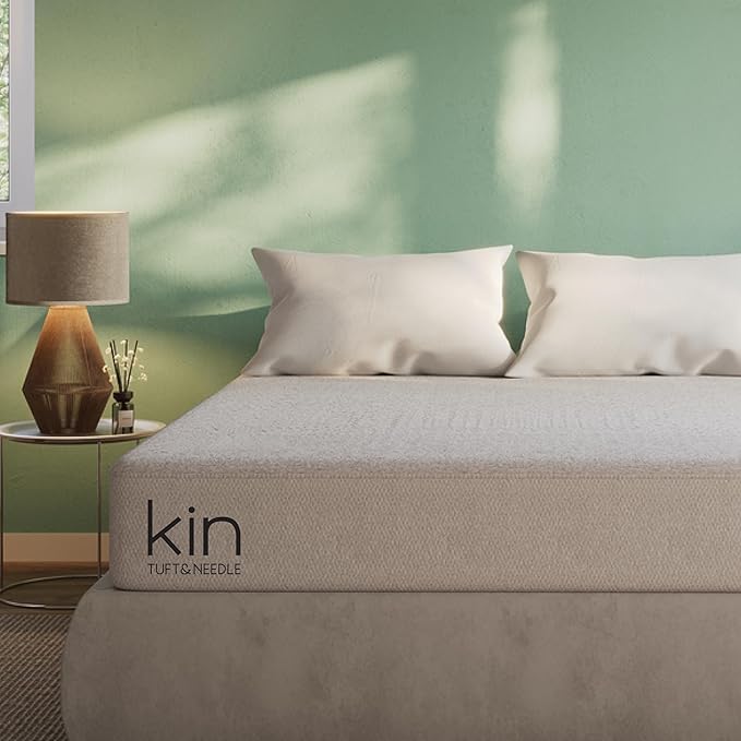 Tuft & Needle Kin Medium Plush 10" Cal King Hybrid Mattress, Cooling, Pressure Relief, and Individually-Wrapped Coils, 100 Night Trial, Fiberglass-Free, CertiPUR-US, 10-Year Limited Warranty