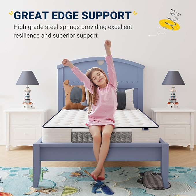 Avenco 8 Inch Twin Mattress, Foam and Spring Hybrid Mattresses in a Box, Medium Soft Breathable Fabric & Adaptive Support CertiPUR-US Certified, Colchones Twin Size in Guest and Kids Bedroom