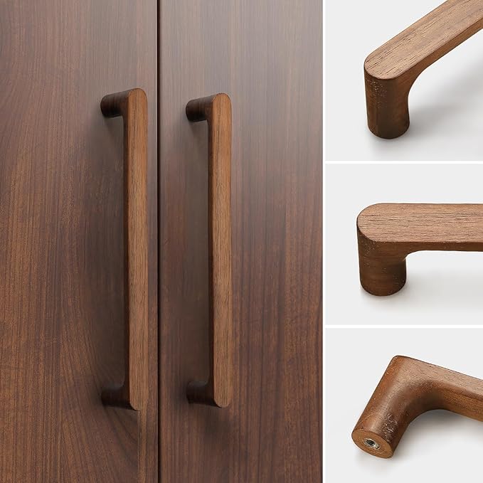 Walnut Round 5 in 4 pcs Wooden Drawer Pulls Handle pulls for cabinets Kitchen Cabinet Drawer pulls Cabinet Door Pull