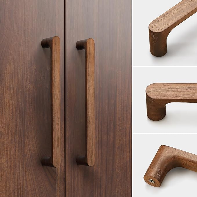 Walnut Round 5 in 2 pcs Wooden Drawer Pulls Handle pulls for cabinets Kitchen Cabinet Drawer pulls Cabinet Door Pull