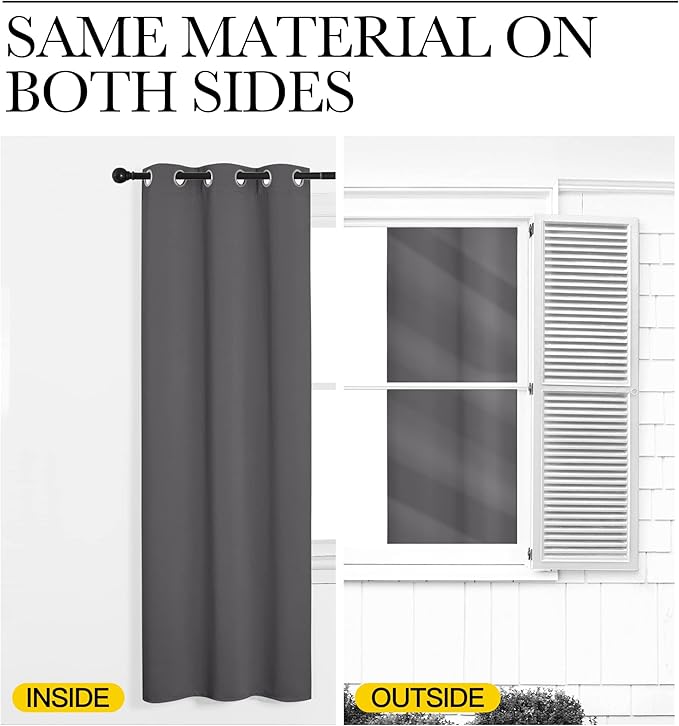 NICETOWN Doorway Curtain Privacy, Door Cover Curtain, Sound Reducing Winter Insulated Thermal Room Darkening Blackout Curtains for Bedroom, 80 inch Length (1 Panel, 2.8ft Wide by 6.7ft Long, Gray)