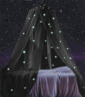 South to East Bed Canopy with Glowing Stars in The Dark, Black Bed Curtains for Kids & Toddler Beds, Twin, Full & Queen, Mosquito Net Canopy for Adult Bedrooms, Easy to Install