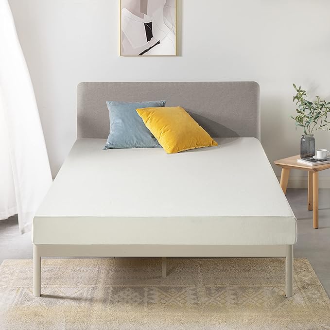 Best Price Mattress 6 inch Twin Mattress Bed-In-A-Box, Green Tea Memory Foam, White