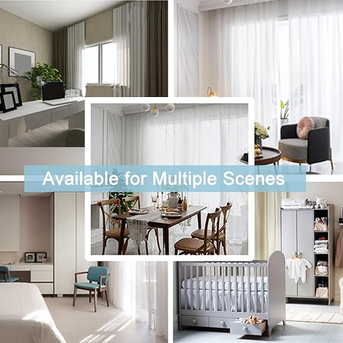 OWENIE White Sheer Curtains 108" inches Length 2 Panels Set, Sheer Curtains Rod Pocket Voile Drapes for Living Room, Airy Soft-Touching Drapes, 2 PCS Panels, Each 42" W x 108" L