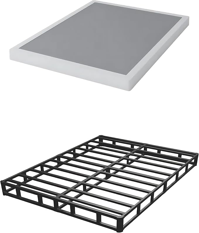 3 Inch Queen Size Box Spring, Low Profile Box Spring for Queen Bed,Heavy Duty Mattress Foundation, Metal Bed Base,Easy Assembly/Noise Free