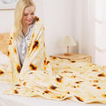Burritos Tortilla Blanket Twin Size for All Season - Premium Lightweight Anti-Static Super Soft Cozy Plush Tortilla Throw, Lightweight Microfiber Winter Warm Taco Blanket 66" x 90"(Burritos Twin)
