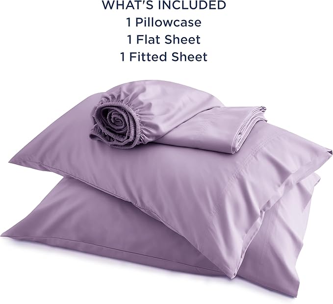 Bedsure California King Sheet Sets, Cooling Sheets for Hot Sleepers, Rayon Derived from Bamboo, Breathable & Soft, Deep Pocket Up to 16 Inches, Hotel Luxury Silky Bedding, Lilac