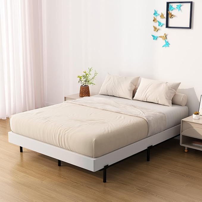 7 Inch Full XL Box Spring, Metal Boxspring Full XL Size with Fabric Cover, Heavy Duty Mattress Foundation, Noise-Free, Easy Assembly
