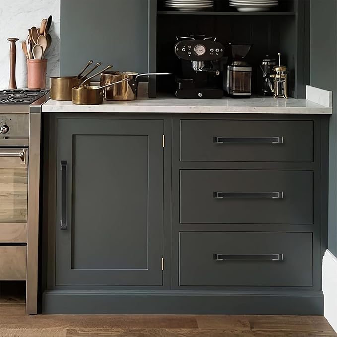 Khtumeware 6 Pack Matte Black Cabinet Handles: 10 Inch Pulls for Cabinets and Drawers