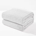 Exclusivo Mezcla Fleece Throw Blanket Extra Large, Super Soft and Warm Blankets for Couch, Sofa and Bed Waffle Textured, Cozy, Fuzzy and Lightweight (Mixed Light Grey, 50x70 Inches)