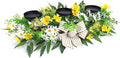 Artificial Wild Flower Candle Holder (Yellow)