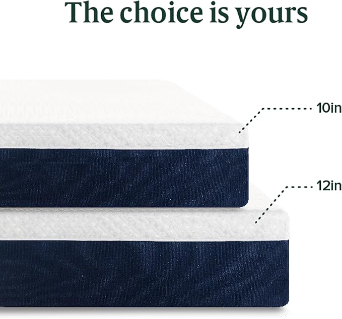 ZINUS 10 Inch Queen Cooling Comfort Hybrid Mattress [New Version], Fiberglass Free, Medium Firm Feel, Motion Isolation, Certified Safe Foams & Fabric