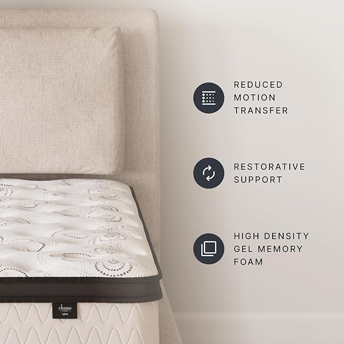 Ashley Chime Queen Mattress Hybrid 12 Inch Firm Memory Foam for Pressure Relief, Mattress In a Box with Cooling Gel, Fiberglass Free