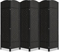6 Panel Room Divider,6Ft Folding Privacy Screen,Tall - Extra Wide Foldable Panel Partition Wall Divider with Diamond Double-Weaved Hand-Woven Design Room Screen Divider