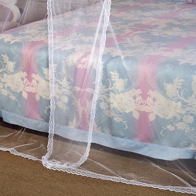 4 Corners Princess Bed Curtain Canopy Canopies for Girls Boys Adults Bed Gift (Twin, White)