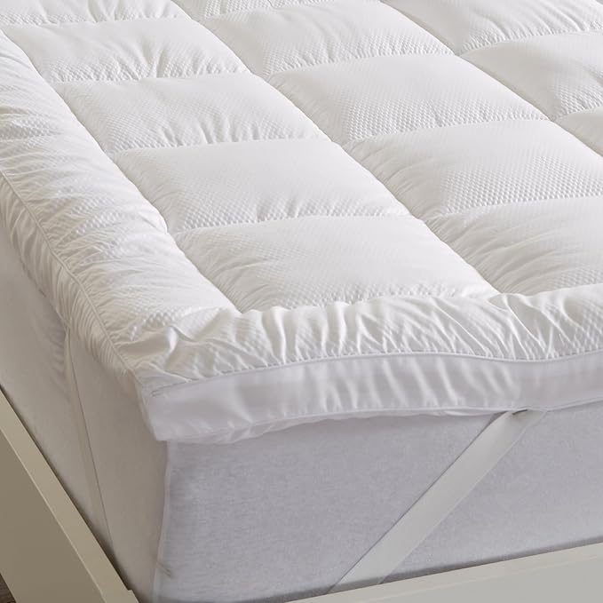 Great Bay Home Twin XL Mattress Topper. Thick, Elastic Corner Mattress Protector and Cover. Ultra-Soft Pillowtop Mattress Pad. Fits Mattresses Up to 18" (Twin XL, White)