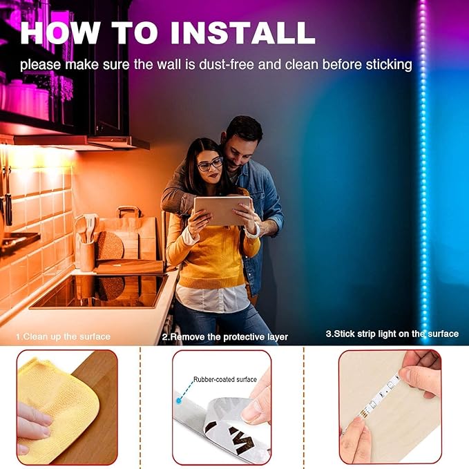 phopollo LED Lights for Bedroom 200ft, Music Sync Color Changing, Smart App Control with Remote, Ultra-Long LED Strip Lights for Party, Home Decoration.