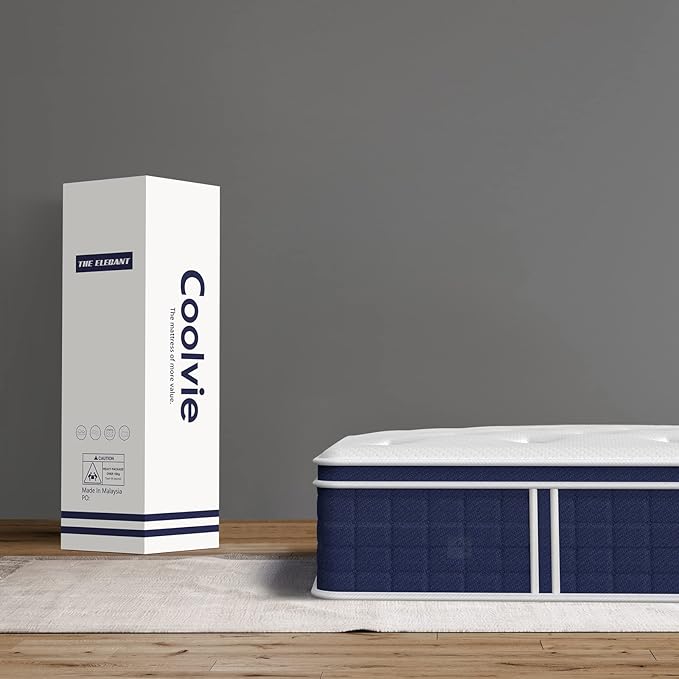 Coolvie 12 Inch Hybrid Twin XL Mattress -Firm Feel -Support Foam with Strong Pocket Springs - Extra Lumbar&Shoulder Support for Back&Stomach Sleepers, CertiPUR-US® Certified Foam,XL Long Size