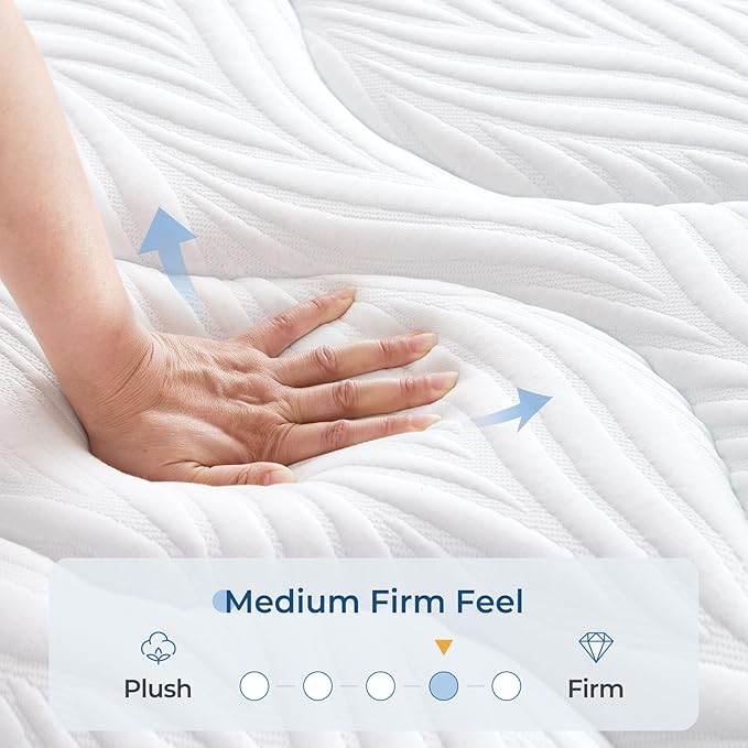 Vesgantti Full Mattress, 10 Inch Hybrid Full Size Mattress with Memory Foam and Individually Pocket Spring, Pressure Relief and Supportive, Medium Firm Feel, Mattress in a Box
