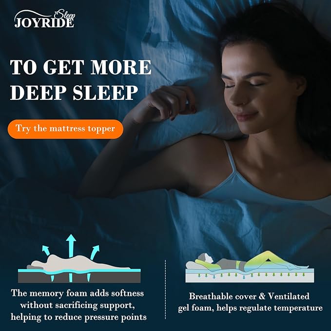 3 Inch Twin Memory Foam Mattress Topper, Cooling Gel Bed Topper with Removable Cover, Soft & Pain Relief & Breathable, CertiPUR-US & Oeko-Tex Certified