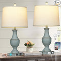 Farmhouse Table Lamps, Rustic 26" Touch Control Bedside Lamps with USB A+C Charging Ports & AC Outlet, Vintage 3-Way Dimmable Traditional Classic Nightstand Lamp for Living Room Bedroom Office Decor