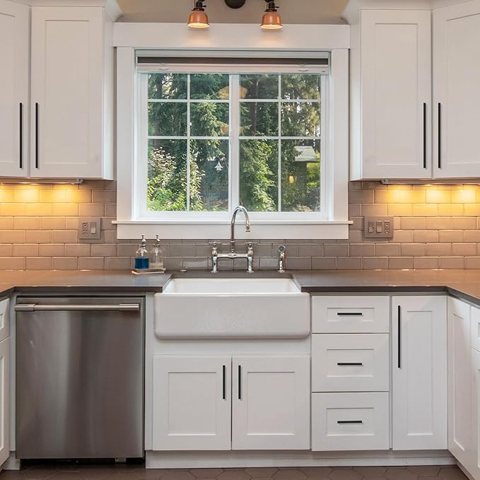 10 Pack Matte Black Cabinet Pulls 3.75 Inch Handles for Cabinets, Kitchen Hardware, Dresser Pulls