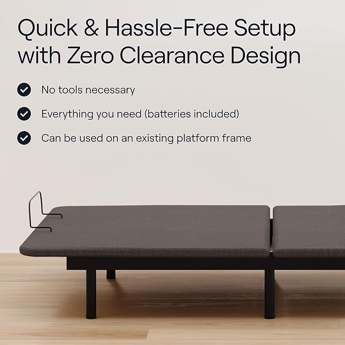 Siena 8” King Mattress with Adjustable Base - Head & Foot Incline - Medium Firm Gel Memory Foam - Premium Pressure Relieving Layers - Wireless Remote with Memory - Zero Clearance - Zero Gravity