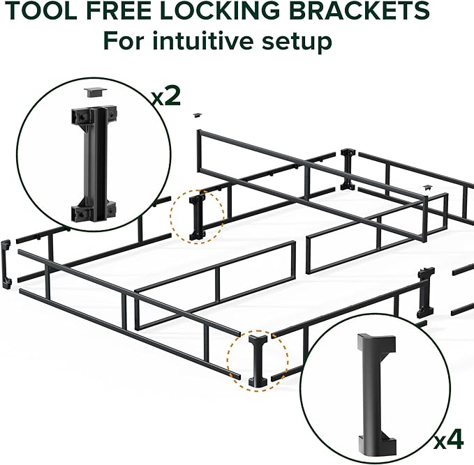 ZINUS 7 Inch King Metal Smart Box Spring with Quick Assembly, Mattress Foundation, Strong Metal Frame, Easy Assembly