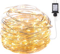 Minetom Fairy Lights Plug in, 33Ft 100 LEDs Waterproof Silver Wire Firefly Lights, Adaptor Included, Starry String Lights for Wedding Indoor Outdoor Christmas Patio Garden Decoration, Warm White