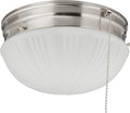 Westinghouse 6721000 Two-Light Flush-Mount Interior Ceiling Fixture with Pull Chain, Brushed Nickel Finish with Frosted Fluted Glass, Diameter: 8.75 Inches