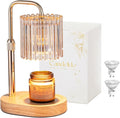 Candle Warmer Lamp with Timer: Gold Candle Warming Lamp Height Adjustable Wax Melt Warmer Dimmable Modern New Home Bedroom Decor Housewarming Gift for Women