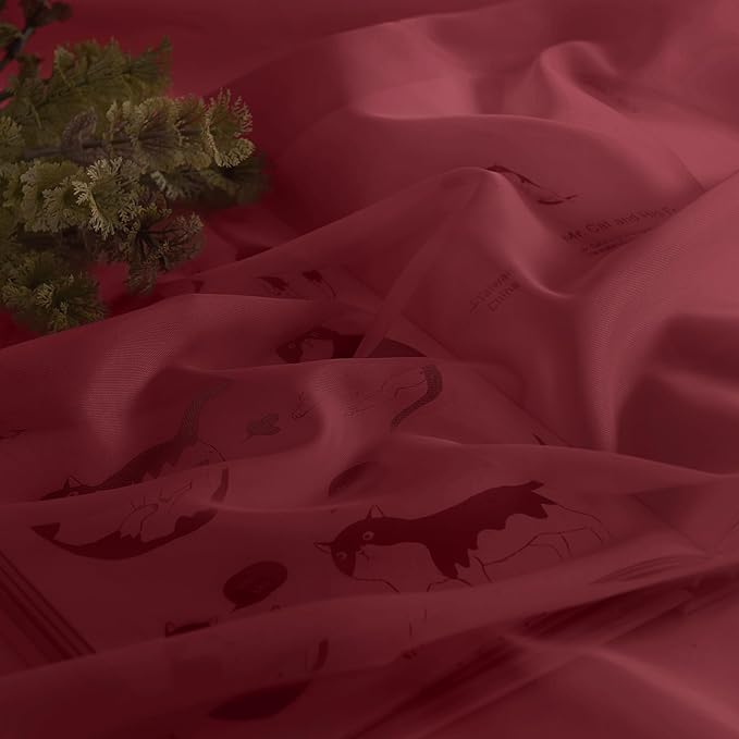 NICETOWN Decorative Scarf Curtain 216 Long - Voile Sheer Home Decor Scarf Valance Window Treatment for Christmas/Thanksgiving (W60 x L216, 1 Panel, Haute Red)