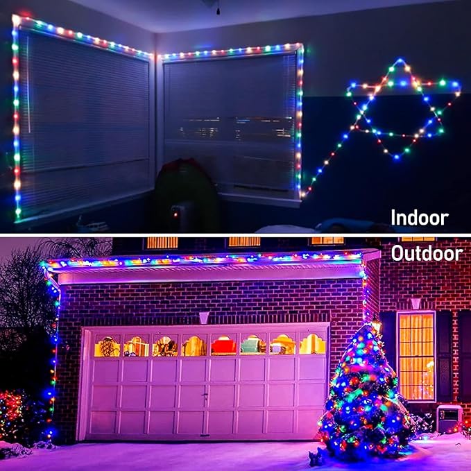 LED Rope Lights Outdoor String Light Battery Powered with Remote Control, 8 Modes Color Changing Waterproof LED Strip Light Fairy Light 40Ft for Christmas Party Camping Decoration, 1 P