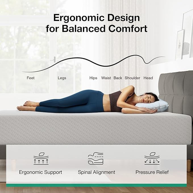 Novilla Queen Size Mattress, 10 Inch Memory Foam Mattress Queen for Pressure Relief & Comfort Sleep, Removable Washable Cover,CertiPUR-US Certified, Plush