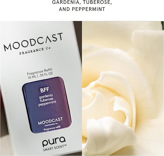Pura & Moodcast Home Scent Refill - Smart Air Diffuser - Up to 120-Hours of Luxury Fragrance per Refill - Home Essential - Clean & Safe Diffuser Fragrance - 2 Pack, BFF