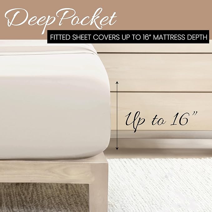 Linen Market Double-Brushed Microfiber Twin Sheet Set 3 Piece – Oeko-TEX Certified Ultra Soft & Wrinkle-Free - 16" Deep Pocket Sheets - Easy Care Twin Size - Ivory