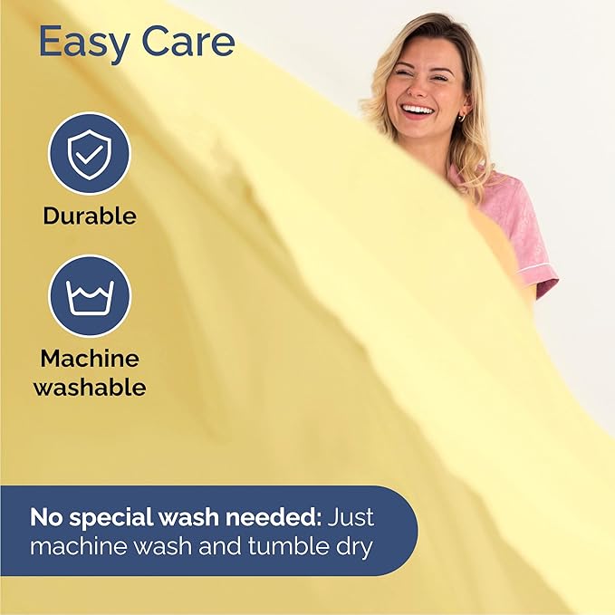 Queen 6 Piece Sheet Set - Comfy Breathable & Cooling - Ultra Soft Hotel Luxury Bedding Set w/ 8-16 Inch Deep Pockets - 1 Flat & 1 Fitted Sheet & 4 Pillowcases - Cozy, Wrinkle Free & Easy Care - Yellow