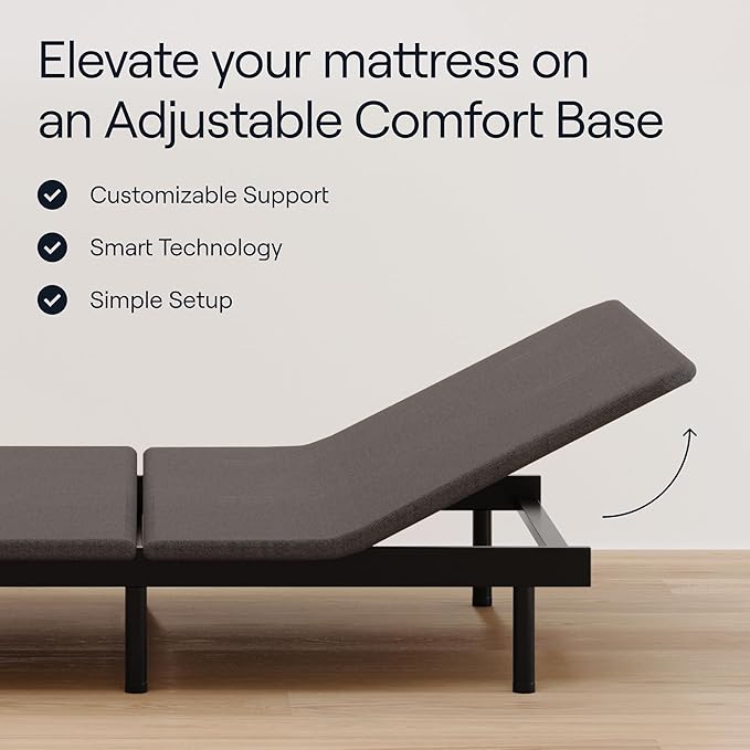 Siena 8” Full Mattress with Adjustable Base - Head & Foot Incline - Medium Firm Gel Memory Foam - Premium Pressure Relieving Layers - Wireless Remote with Memory - Zero Clearance - Zero Gravity