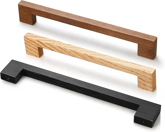 Walnut Square 7-1/2in 2 pcs Wooden Drawer Pulls Handle pulls for cabinets Kitchen Cabinet Drawer pulls Cabinet Door Pull
