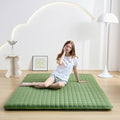 Japanese Floor Mattress Queen, Anti-Slip Japanese Futon Foldable Tatami Mat for Guests, Green