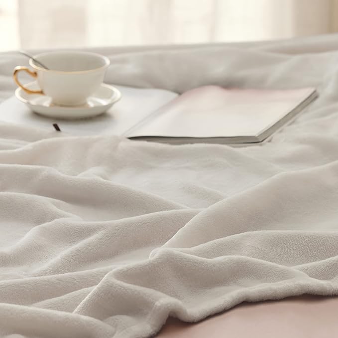 Bedsure GentleSoft Fleece Blanket King Size Linen - 280GSM Soft Lightweight Plush Cozy Blankets for Bed, Sofa, Couch, Travel, Camping