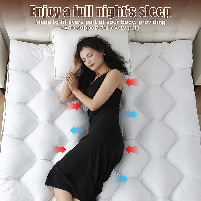 WhatsBedding 4 Inch Memory Foam Mattress Topper Twin Size for Pressure Relief, Extra Soft and Breathable Pillow Top Mattress Topper with 3D air mesh, Fluffy Shredded Memory Foam Filled，75 * 39 * 4in