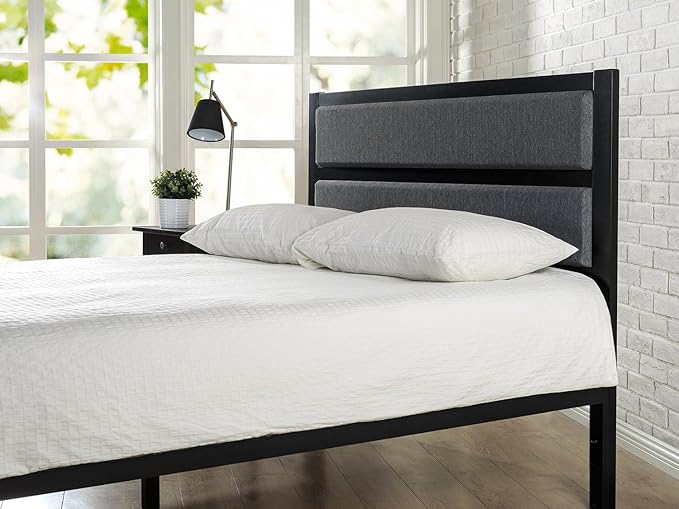 ZINUS Jessica Modern Studio Upholstered Metal Headboard, Twin