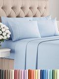 Queen 6 Piece Sheet Set - Comfy Breathable & Cooling - Ultra-Soft Hotel Luxury Bedding Set with 8-16 Inch Deep Pockets - 1 Flat & 1 Fitted Sheet & 4 Pillowcases - Wrinkle Free & Easy Care - Sky Blue