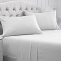 Mellanni California King Sheets Set - 4 PC Iconic Collection Bedding - Hotel Luxury, Extra Soft, Cooling Bed Sheets - Wrinkle, Fade, Stain Resistant (Cal King, Striped White)