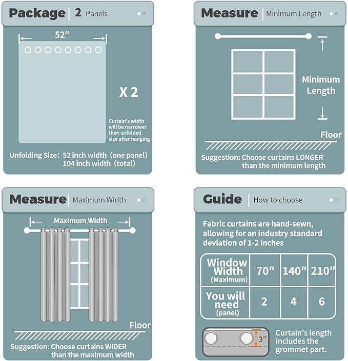 BGment Blackout Curtains for Living Room - Grommet Thermal Insulated Room Darkening Curtains for Bedroom, 2 Panels of 52 x 54 Inch, Taupe
